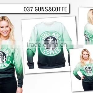 no Hood Gun Coffee Sweatshirts 3d Digital Print Fullprint Crewneck Sweatshirt Spring Autumn Unisex Custom Oversized Pullover thumbnail-4