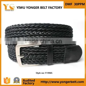 2015 Durable Fashion Men Braided Elastic Woven Leather Buckle thumbnail-1