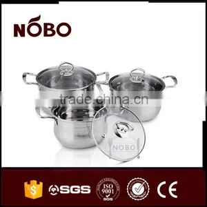 Drum Shape Steel Handles Stainless Steel Cooking Pot Set thumbnail-2