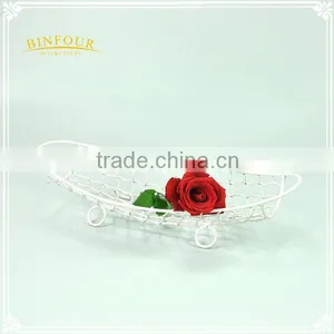 Metal White Fruit Basket Stand for Home Decorations thumbnail-4