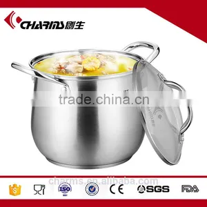 2016 Charms Large Capacity Stainless Steel Cooking Pot/ Soup Pot/casserole Pot With Glass Lid thumbnail-3