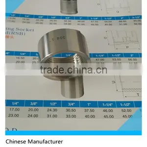 304 Stainless Steel 1" Half Socket O.D.M EN10241 Standard thumbnail-1