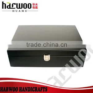 High-end Tea Chest Box 8 Compartment With 80 Tea Bags Luxury Black thumbnail-1