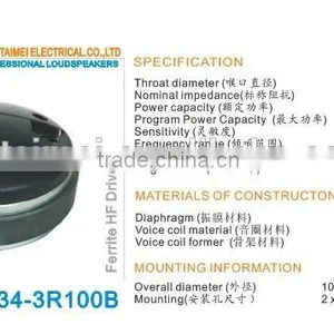 Hot Sale Titanium Professional Compression Hifi Loudspeaker Driver thumbnail-1