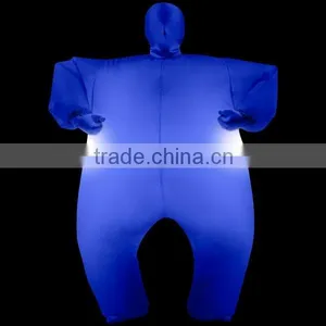 DJ-CO-148 Funny Adult Halloween Costume Inflatable Ghostbusters Stay Marshmallow Man Led Costume thumbnail-1