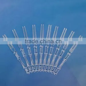 Cheap 4 Inch Eco-friendly Disposable Transparent Plastic Bamboo Design Fruit Forks Bulk Production Quality Choice thumbnail-5