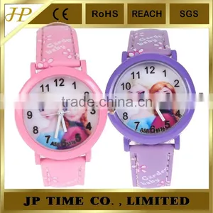 Cute Frozen Elsa Anna Quartz Leather Wristwatches Gift Kid Watch thumbnail-4