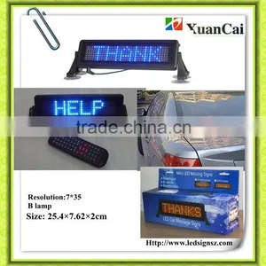 12V Cigar Lighter Power Supply Blue Color Mini Display-735 LED Sign Car thumbnail-1