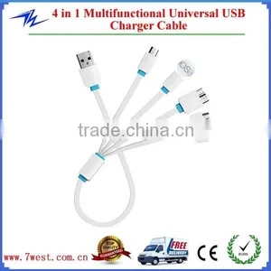 Custom Logo 4 in 1 Multifunctional USB Charger Cable for Iphone4/iphone 6/Samsung Galaxy/Android Smartphone thumbnail-2