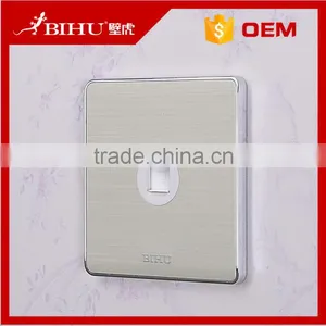 New Design Brushed Aluminium Panel Data Rj45 Ports Wall Socket Face Plate thumbnail-1