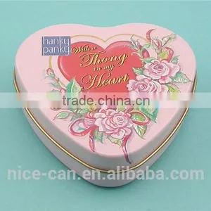 Pretty Candy and Chocolate Tin Cans Heart Shaped Gift Tin Boxs thumbnail-1
