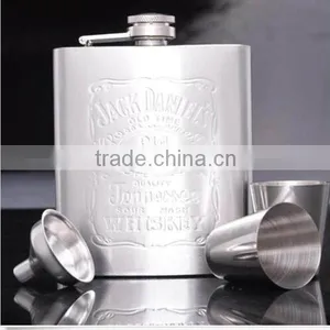 7 oz Hip Flask Stainless Steel Flagon Wine Pot Set Portable Bottle Funnel thumbnail-1