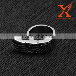 In Stock Fashion Jewellry Cheap Wholesale New Design 2016 Wing Men's Stainless Steel Rings Jewelry thumbnail-4