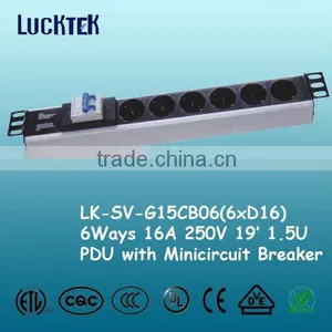 German 6 Ways With Minicircuit Breaker PDU thumbnail-1