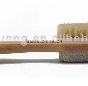 High Quality Wooden Nail Brush With Pumice Stone thumbnail-2