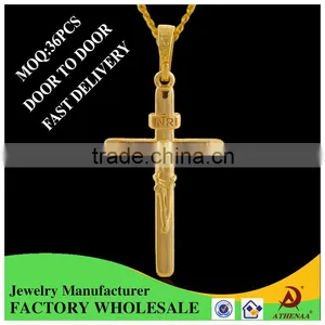ATHENAA Cheap Jesus Cross Pendant for Jewelry Making, 18k Gold Color Jewelry /Keep Color 1 Year thumbnail-1