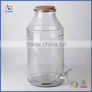 10.5L Recycled Cork Glass Water Dispenser Best Selling Large Glass Jar With Tap thumbnail-2