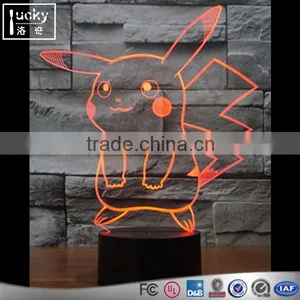 Pikachu 3D LED Night Light, 3D Visual Colorful Table Desk Lamp thumbnail-1