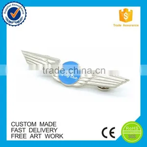 Flying Wings Badge Lapel Pins, Custom Wing Lapel Pin for Flying Club thumbnail-1