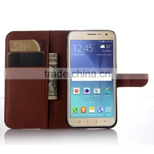 Factory Price Lichee Leather Pouch Wallet Case Folio Stand Cover for Samsung GALAXY J2 J200 thumbnail-6