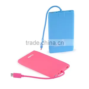 Trusda 2015 Ultra Slim Portable Power Bank 3000mAh Built in Cables Mobile Phone Charger thumbnail-1