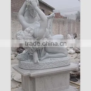 Chinese Interesting Stone Women and Sheep Sex Sculpture thumbnail-4