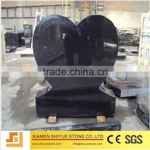 Black Granite Heart Shaped Tombstone thumbnail-5
