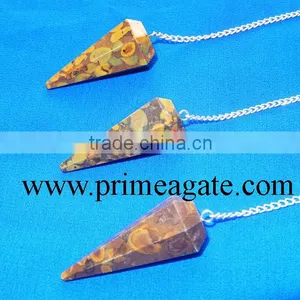 Picasso Jasper Facetted Pendulum For Sale thumbnail-1