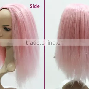 Pink Lace Front Hair Wig Synthetic U Part Braided Lace Front Wigs Long Design thumbnail-3