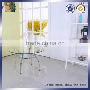 CLEAR GLASS CHROME BASE RESTAURANT WHOLESALE DINING TABLE thumbnail-4