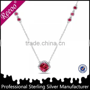 925 Collier en Argent Silver Chain Necklace Silver Pendant With cz Stones thumbnail-1