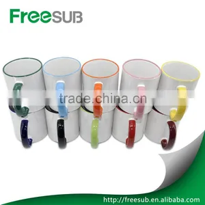 Rim and Handle Color Ceramic 11oz Sublimation Mug, Mug for Heat Press thumbnail-1