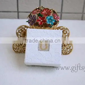 Custom Jewellery Box for Wedding Ring With Beaded Name Plate of O thumbnail-3