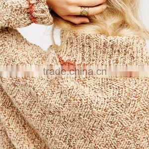 Winter Autumn Pullover Coat Woman High Neck Fashion Heavy Woolen Knit Sweater thumbnail-5