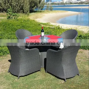 Round Table With 4 Chairs for Outdoor PE Rattan Furniture thumbnail-1
