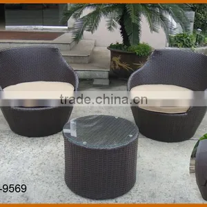 Patio Egg Shape Stacking Set Poly Rattan thumbnail-1