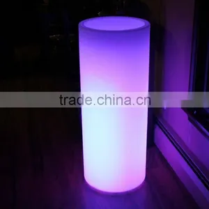 Cylindrical High Waterproof Light Flowerpot White Plastic Led Flower Pots/Led Light Garden Flower Pot thumbnail-2