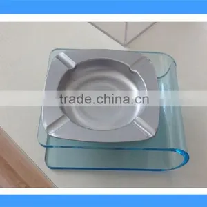 DCA009134 Aluminum Alloy Ashtray With Acylic Stand, Acylic Stand Cigarette Ashtray, Square Acylic Ashtray thumbnail-2