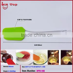 BT0198 9.84" Silicone Butter Scraper With Transparent pp Handle Spatulas Ice Scraper Silicone Bowl Scraper Spatulas thumbnail-1
