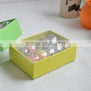 10pc Packs Yellow Paper Made Customized Macaron Box Wholesale thumbnail-1