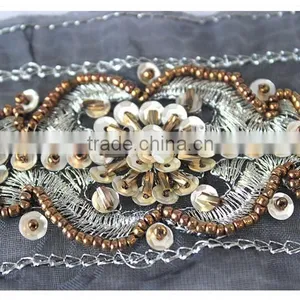 High Quality Embroidery Gold Thread Garments Accessories Decorative Beaded Trim thumbnail-4