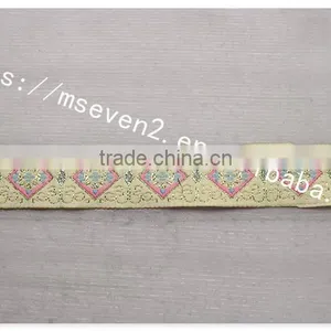 Hot Selling 2.5cm Width Gold Yarn Embroidery Webbing Belt for Garment thumbnail-2