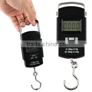 50kg/110lb Digital LCD Hanging Fishing Weighing Scale -Black thumbnail-1