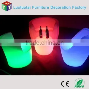 Modern Led Short Chair Stool Illuminated Plastic Drum Chair for Outdoor thumbnail-4
