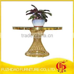 Foshan Furniture Stainless Steel With Glass Top Table for Dining Hotel thumbnail-4