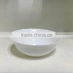 2016 Wholesale Popular Stock Opal Glass Tableware White Bowls thumbnail-2