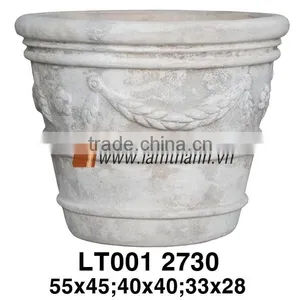 Vietnam Pattern White Painted Flower Pot For Manufacturer thumbnail-1
