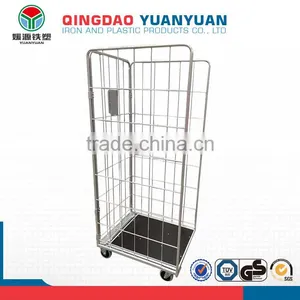 Stackable 3 Sided Logistics Pallet Cage Trolley Roll Storage Container thumbnail-1