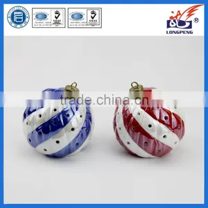 Ceramic Christmas Ball Hanging Ornament With LED thumbnail-1