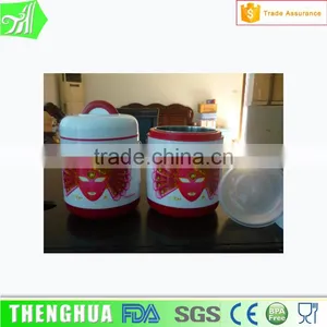 3 Layer Round Shape Plastic Stainless Steel Colour Lunch Box thumbnail-1